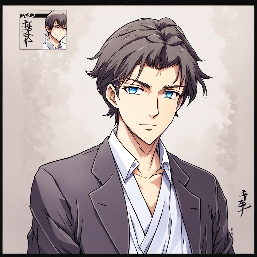 Handsome Teen Kokushibo in Anime Key Visual Style