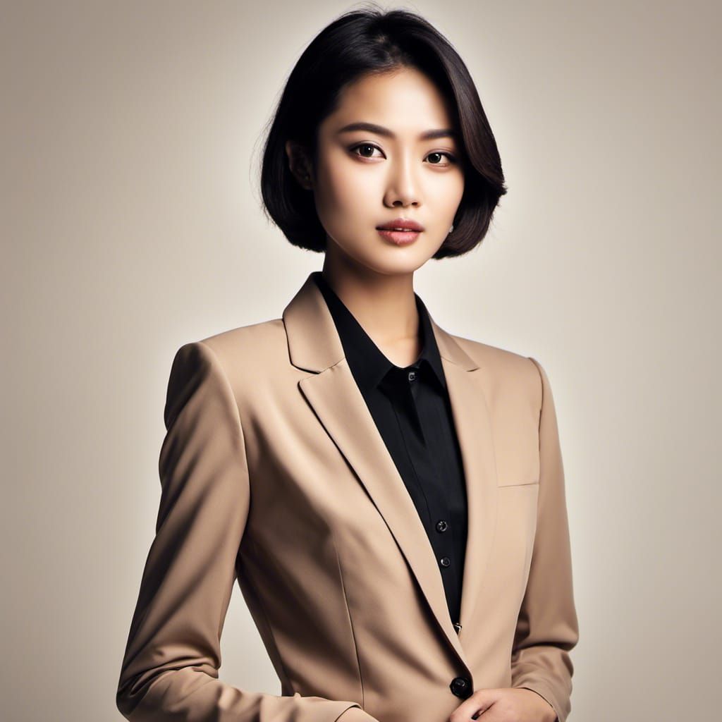 Stylish Indonesian Woman in Action Pose: Superflat Graphics