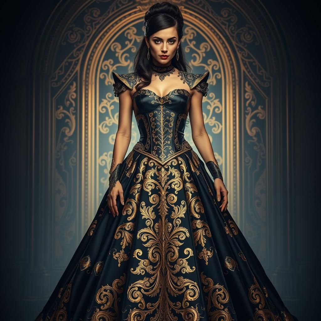 Valeria the Ruthless: Powerful Queen in Gothic Cyberpunk Sty...