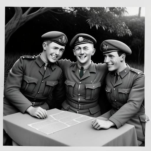 WWI Australian Soldiers Pose in Vintage Khaki Uniforms
