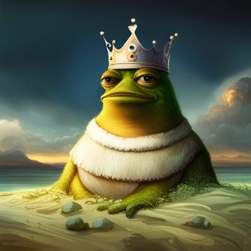 King Pepe in Animated Fantasy Concept Art