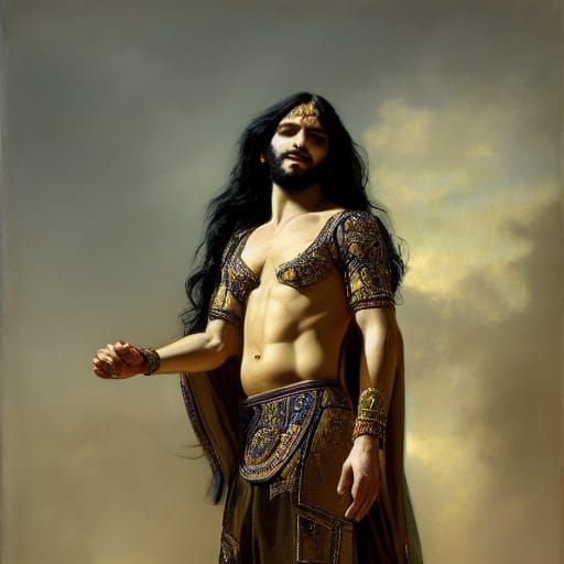 Handsome Prince in Religious Art Style