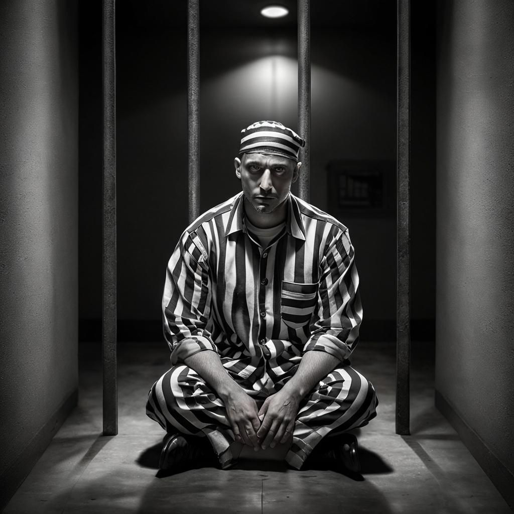 Monochromatic Prison Bars: A Dramatic Photographic Study