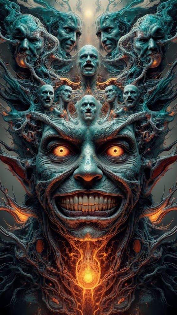 Unsettling Fractal Faced Man: Analog Horror Style