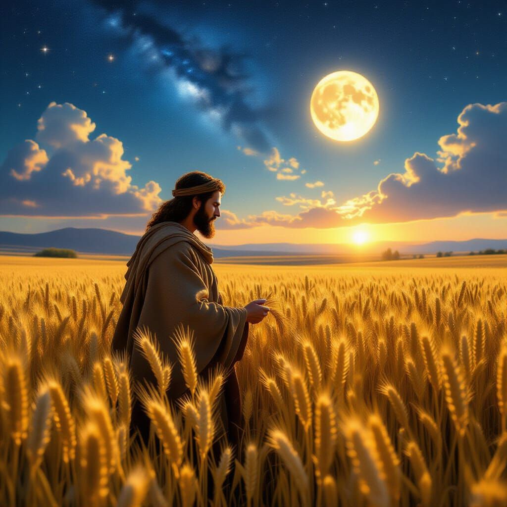 Biblical Dream: Joseph's Wheat Field in Hyper-Realistic Styl...