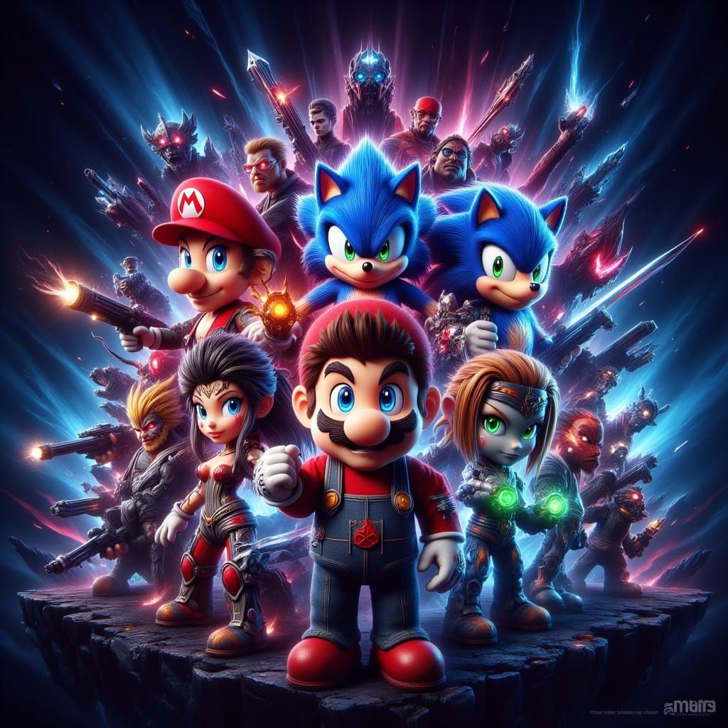 Gaming Legends United: A Cartoon Collaboration