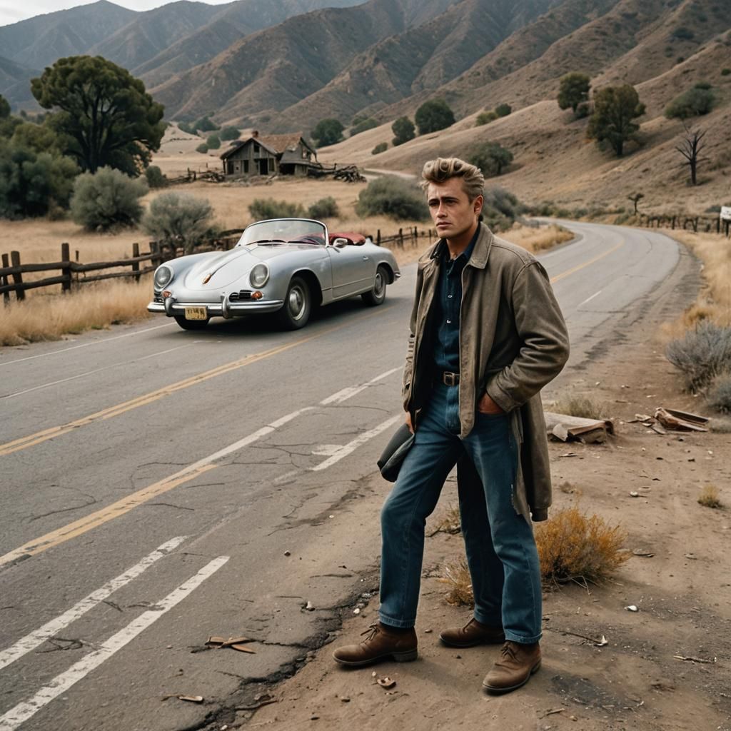 Gray Haired Man with Wrecked Porsche