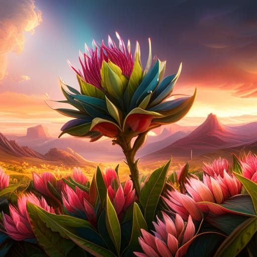 Fantastical Protea Passion Flower Hybrid in Matte Painting