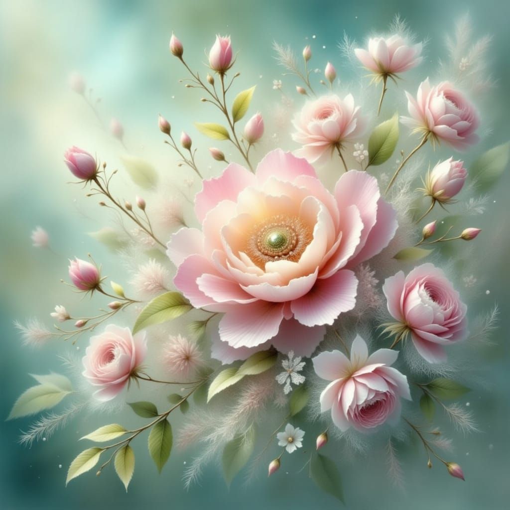 Ethereal Pastel Fantasy Flower