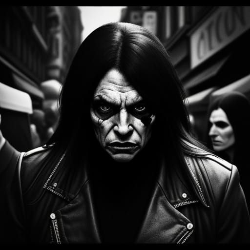 Monochrome Street Scene Captures Fear and Chaos