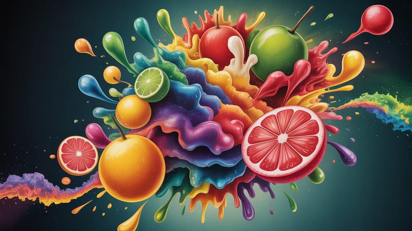 Explosive Sour Juice in Abstract Vector Style