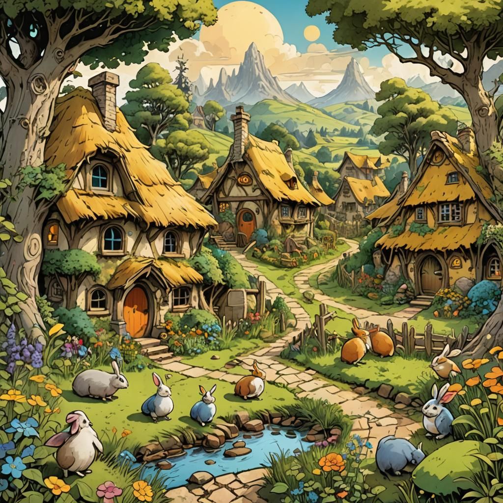 Visit The Shire: 3D Vintage Cartoon Travel Poster