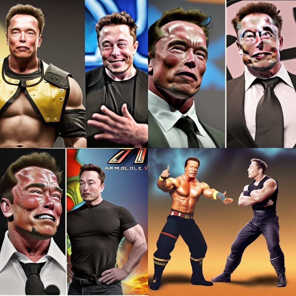 Arnold Schwarzenegger vs Elon Musk Mortal Kombat