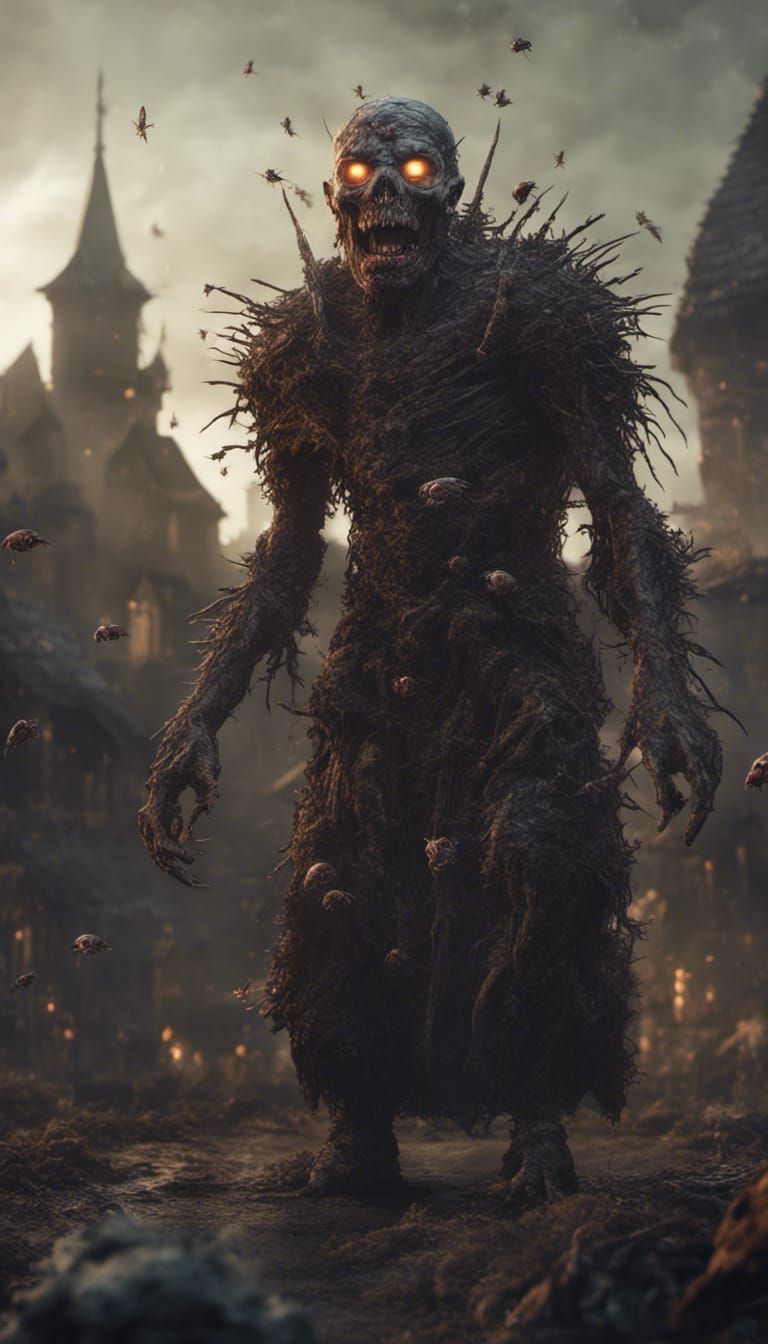 Medieval Zombie with Glowing Eyes