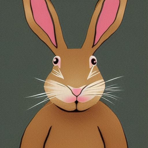 Cute Rabbit in Childish Art Style