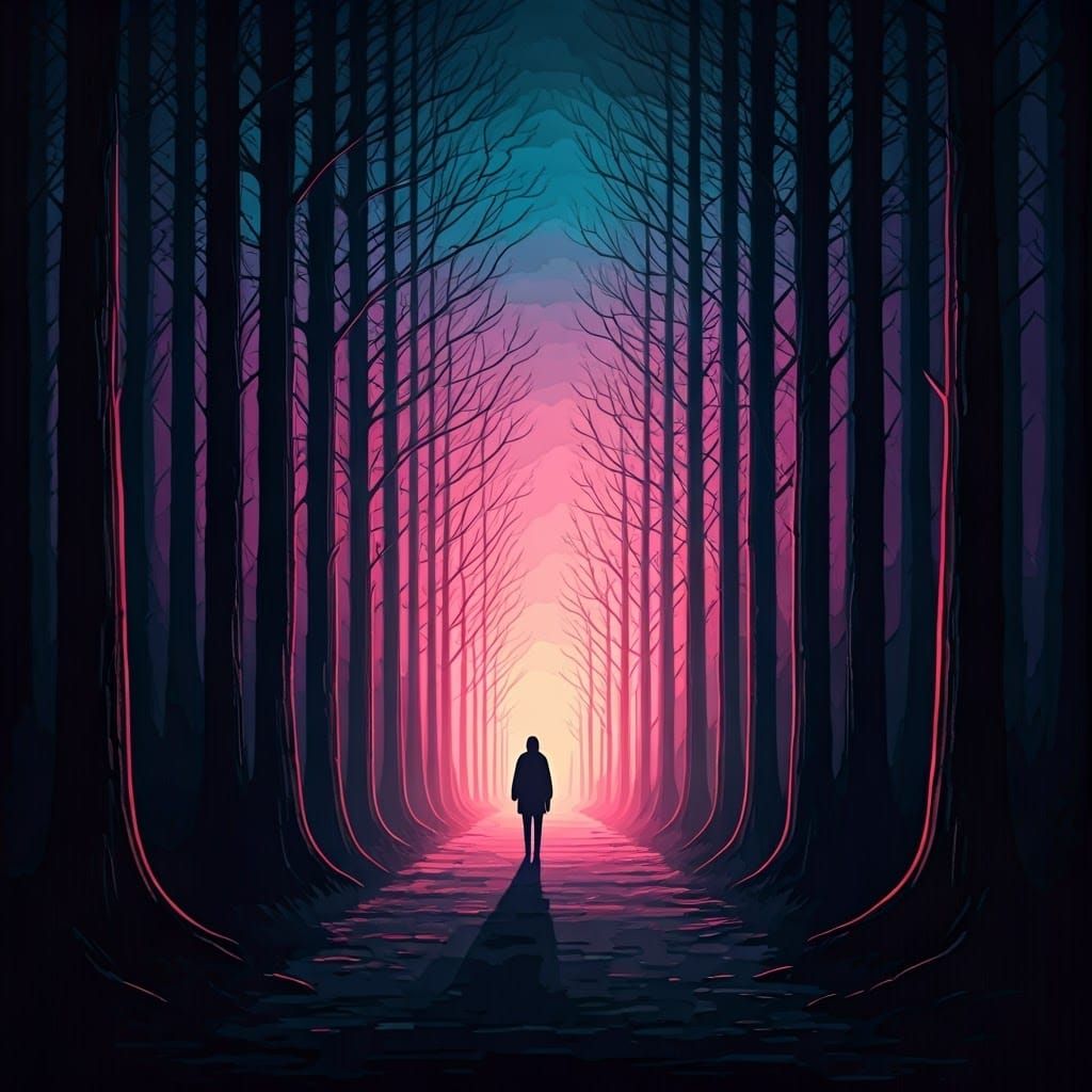 Eerie Rural Landscape in John Carpenter Horror Style