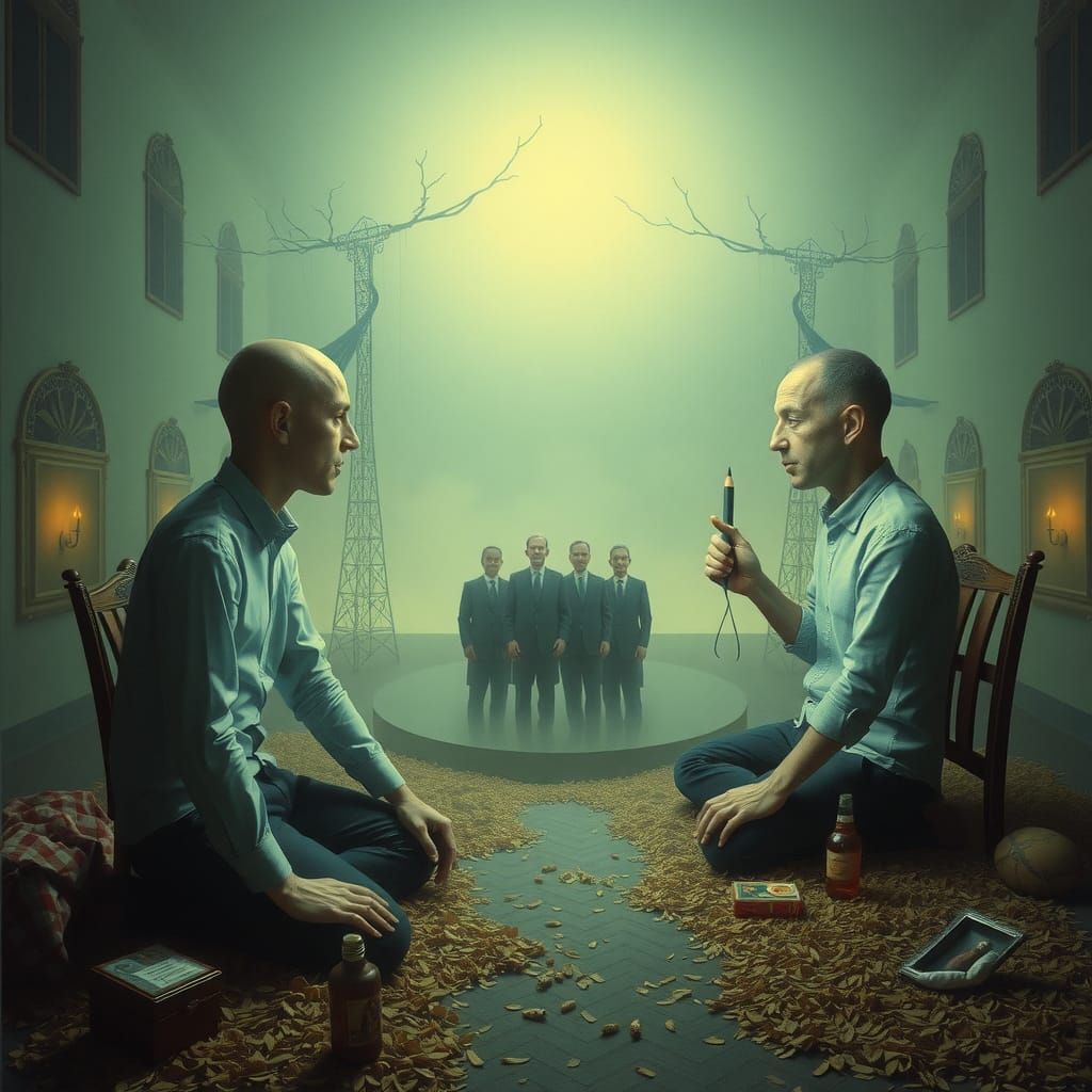 Surreal Uncanny Art: A Mysterious Scene