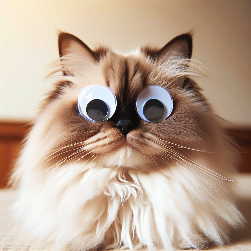 Adorable Googly-Eyed Ragdoll Cat Portrait