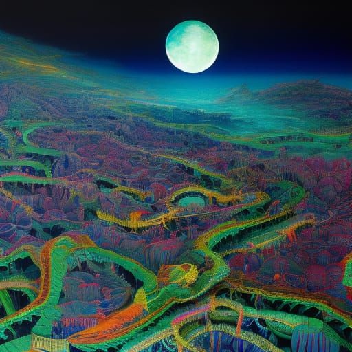 Cosmological Moustache Cabbage: A Digital Art Fusion