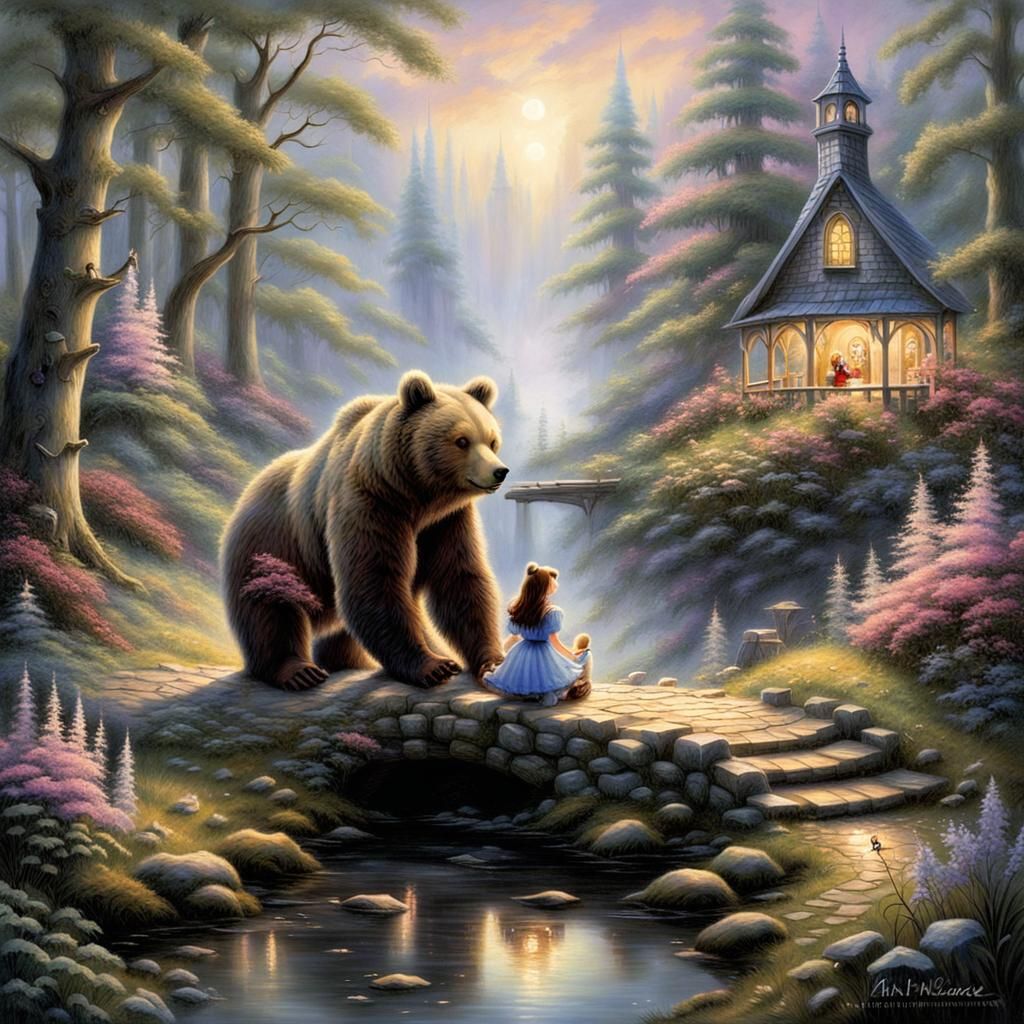 Ethereal Friends in Enchanted Forest