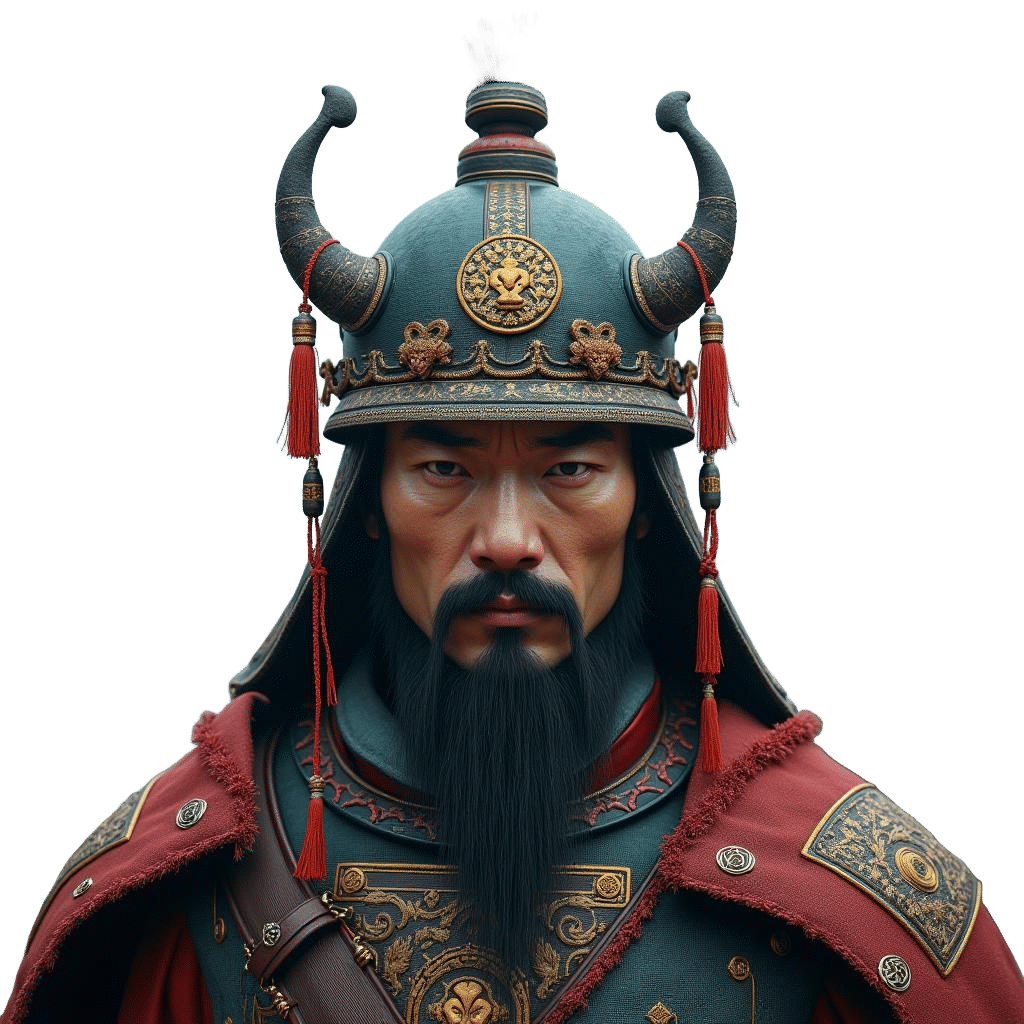 16th Century Chinese Warrior Headshot in Detailed Matte Pain...