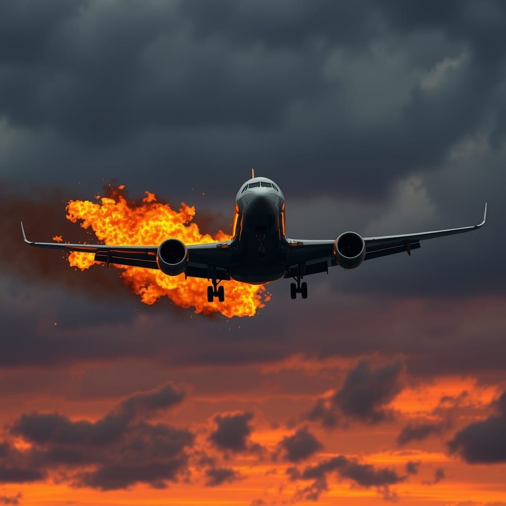 Mid-Air Jet Collision in a Dramatic Scene