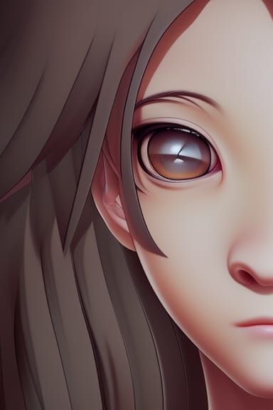 Elegant Woman with Tarsier Eyes in Detailed Render