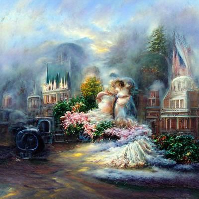 Ethereal Fantasy Scene in Romantic Style
