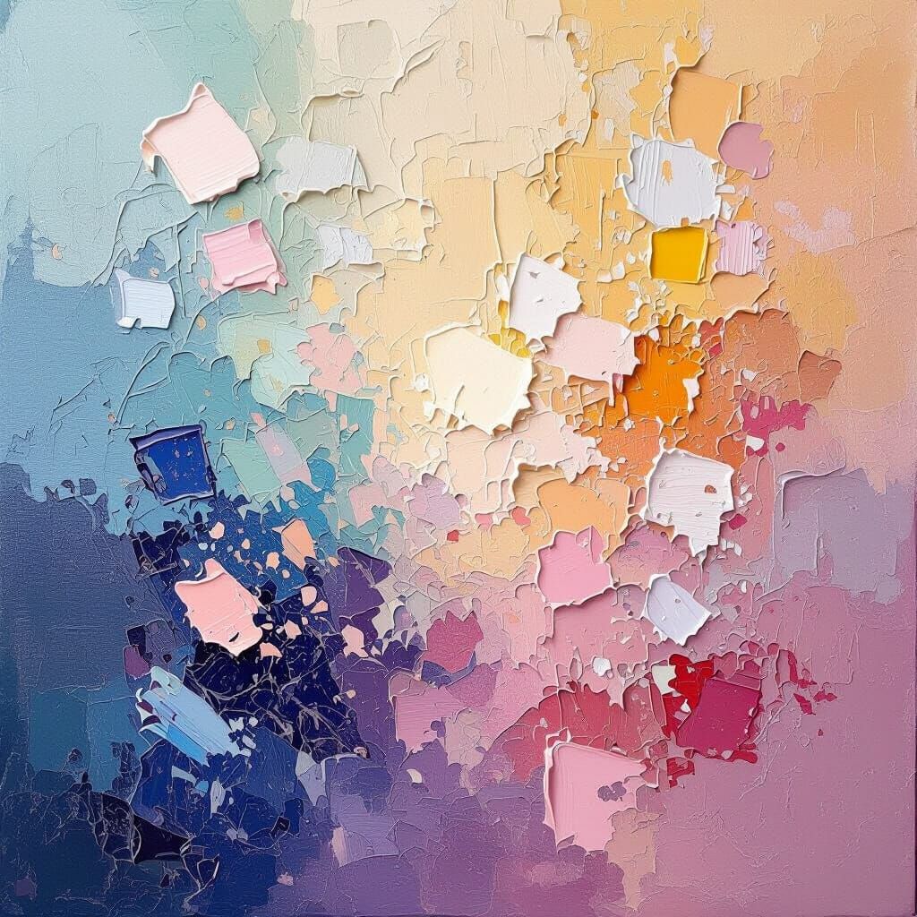Abstract Expression of Joy in Soft Pastel Hues