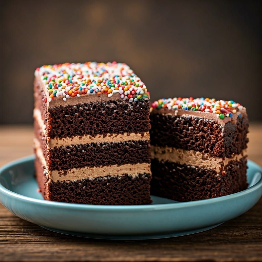 Moist Chocolate Cake with Vibrant Rainbow Sprinkles