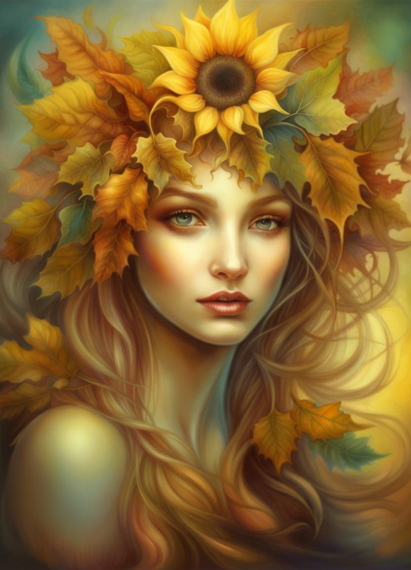 Autumn Goddess in Dreamlike Fantasy Realism
