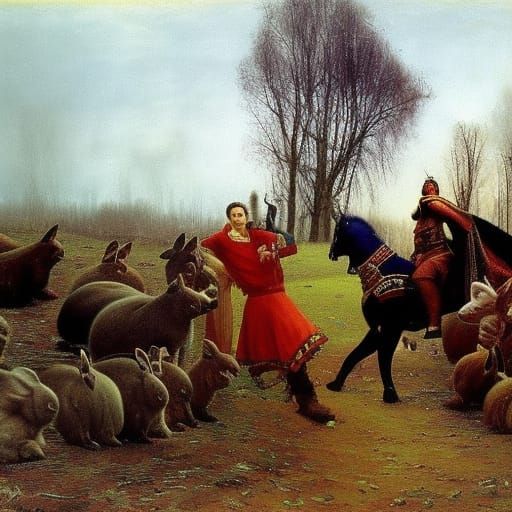 Vampire Lord Among Cossacks in Stop-Motion Style