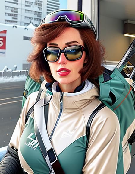 Laura Browny in Skiing Clothing, Comic Art