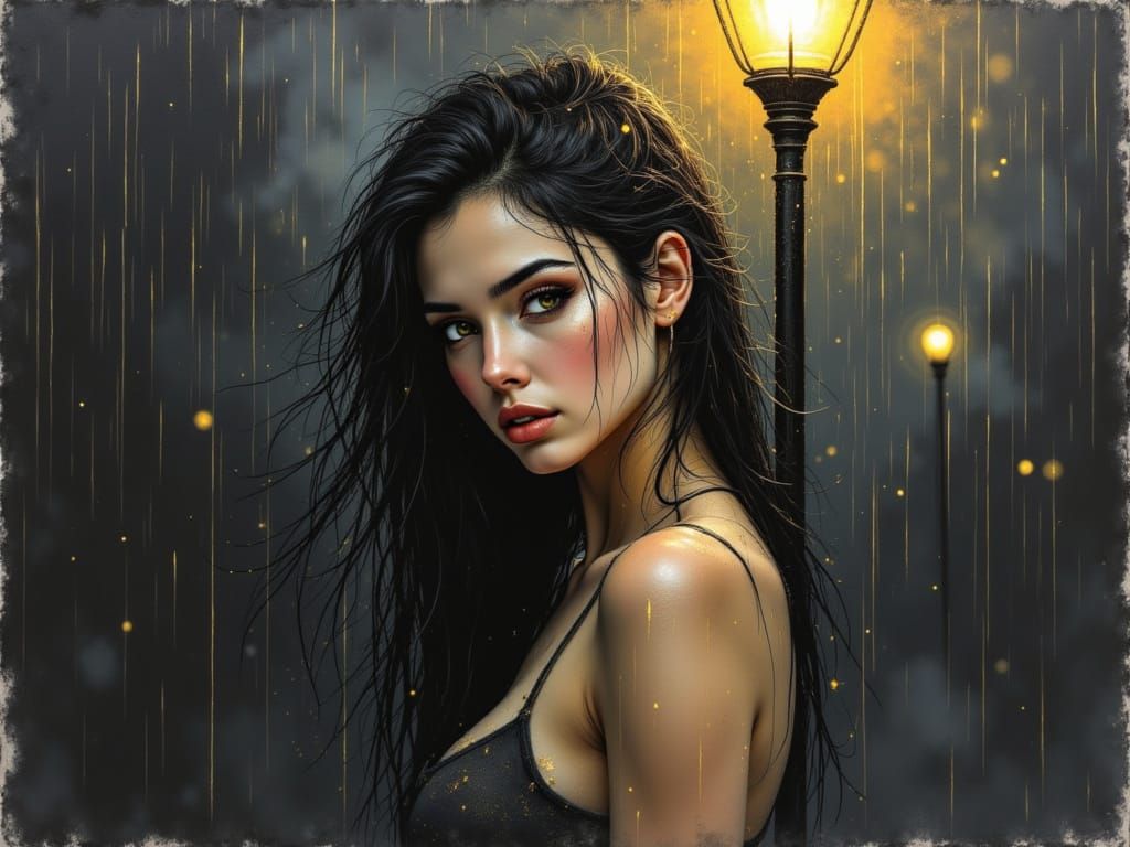 A Woman's Silent Sorrow Shines in Golden Light