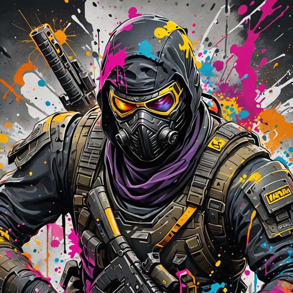 Call of Duty Warzone Ninja Logo in Graffiti Art