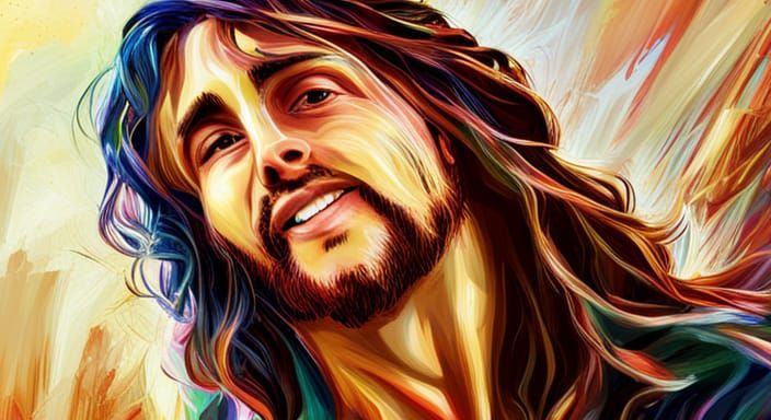 Hyperrealistic Image of Smiling Jesus Christ