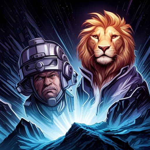 Dynamic Superlion Comic Book Art