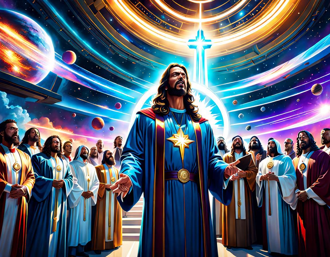 Intergalactic Jesus Christ Church: Hyperrealistic Concept Ar...