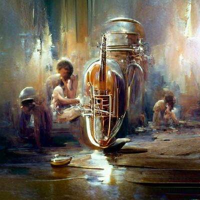 Abstract Jazz Music as Oil Painting