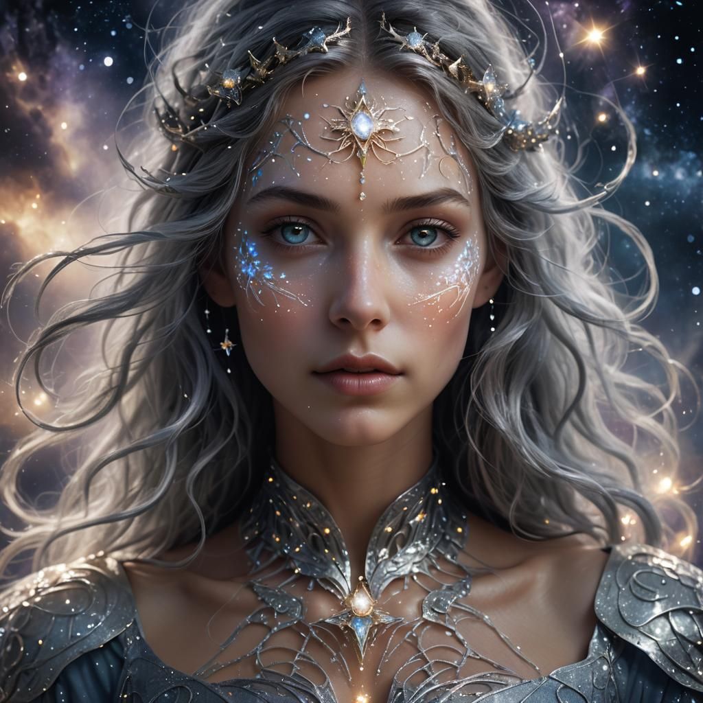 Celestial Aetherian Portrait in Unreal Engine 5 Style