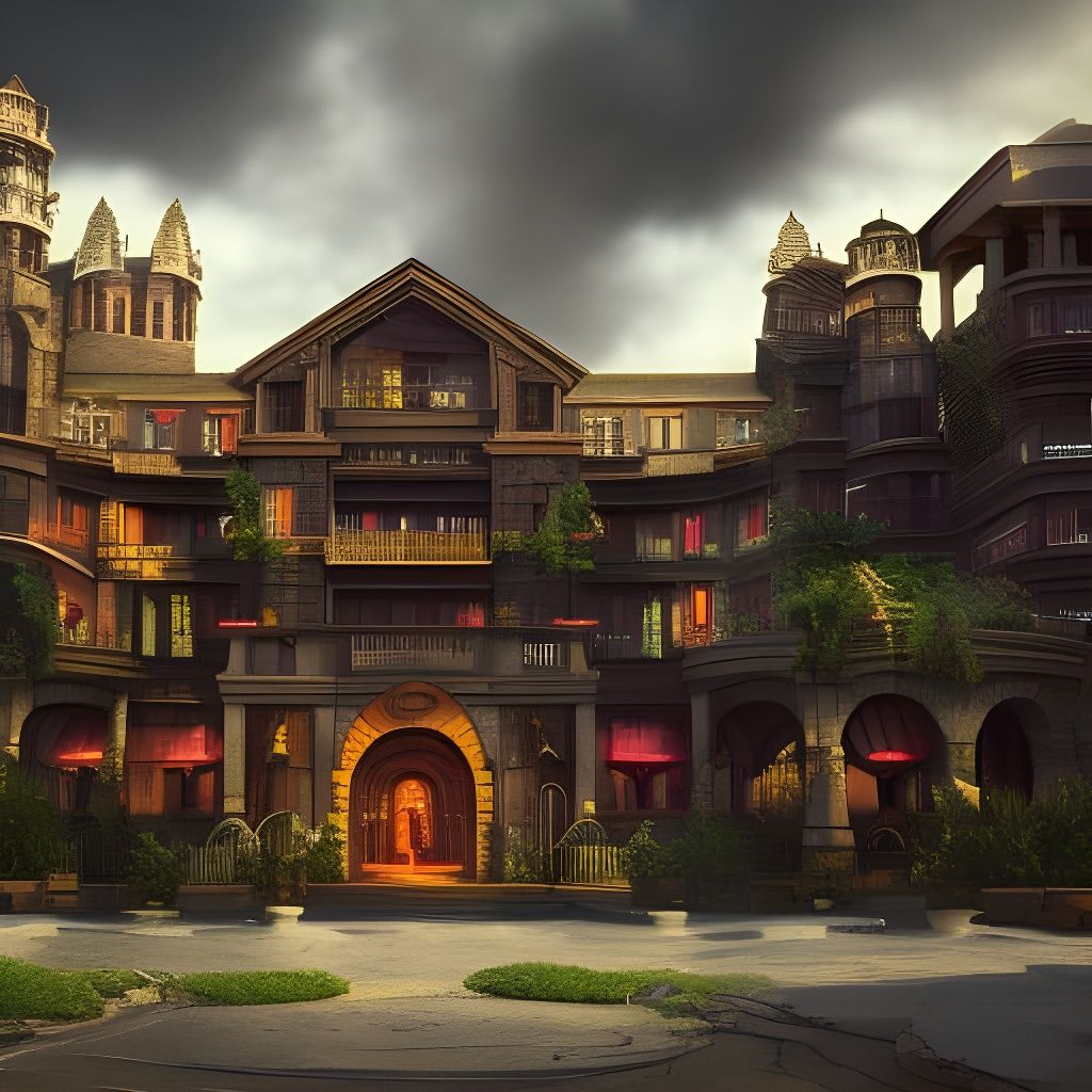 Demonic Hotel Concept Art in Deep Color