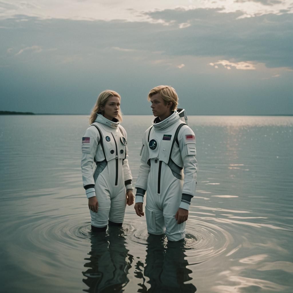 Astronauts in Water: Cinematic Film Still
