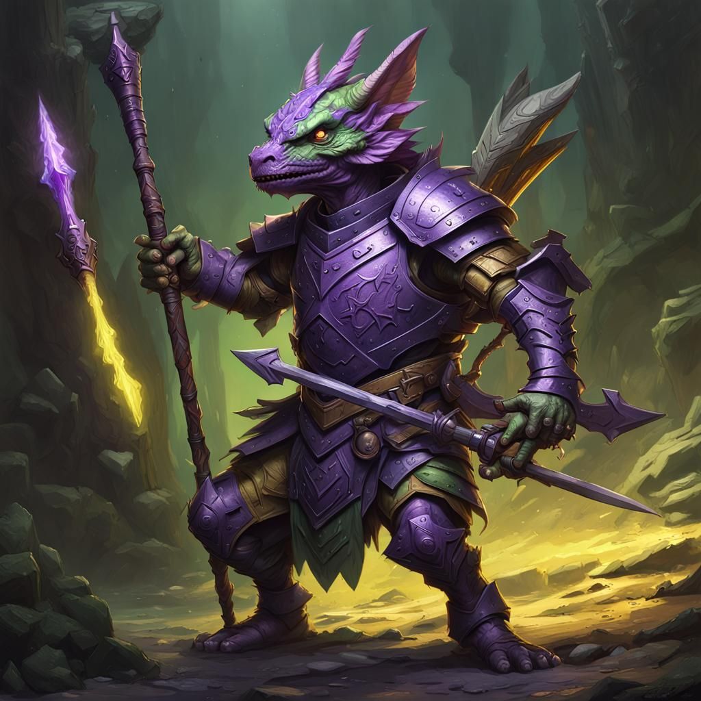 Kobold Warrior in Armor, Dark Fantasy Art