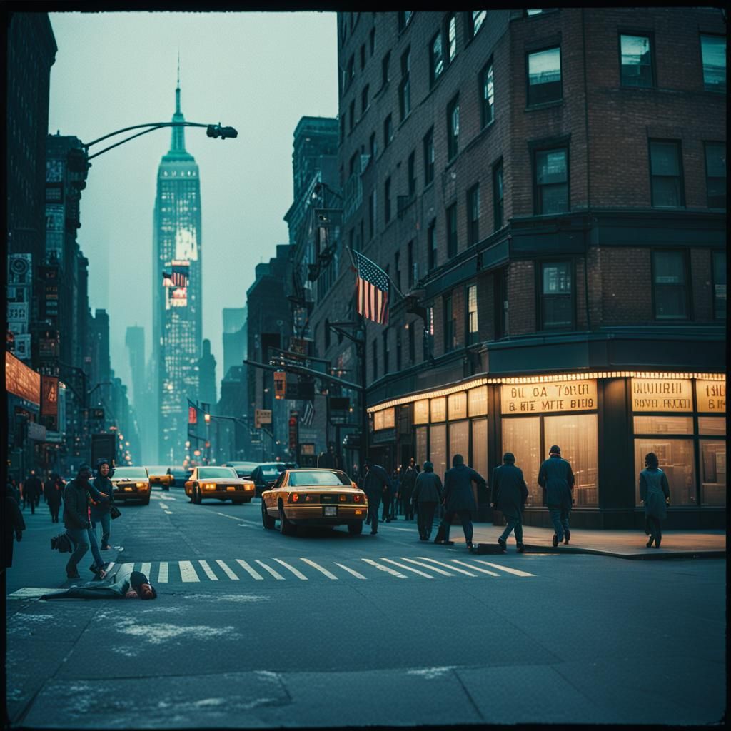 Dramatic New York City Cinematic Film Still