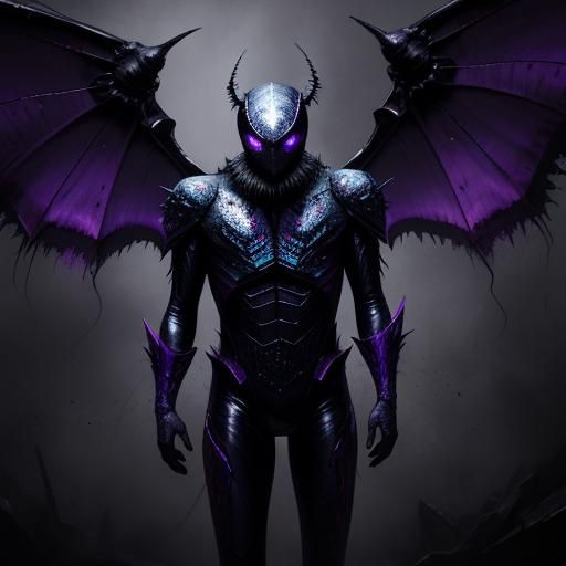 Menacing Mothman with Purple Eyes: Hyperrealistic Concept Ar...