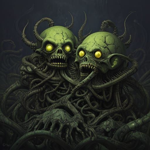 Twisted Biomechanical Horror in Dark Fantasy