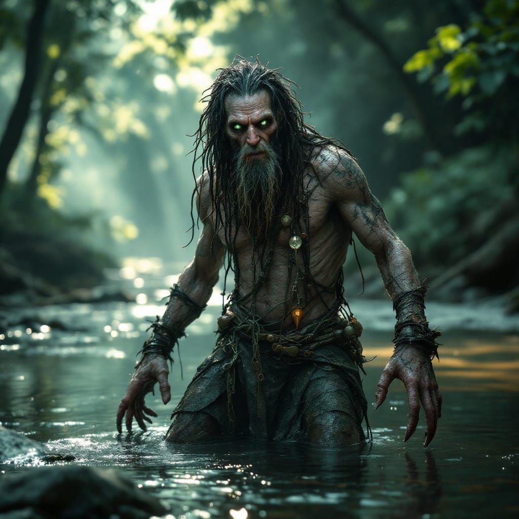 Ancient River God Emerges from Shallow Waters