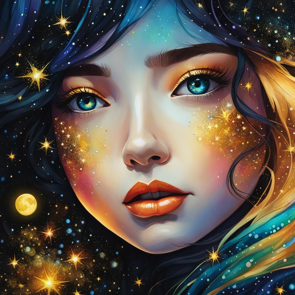 Stardust Girl: Alcohol Ink Dreamscape