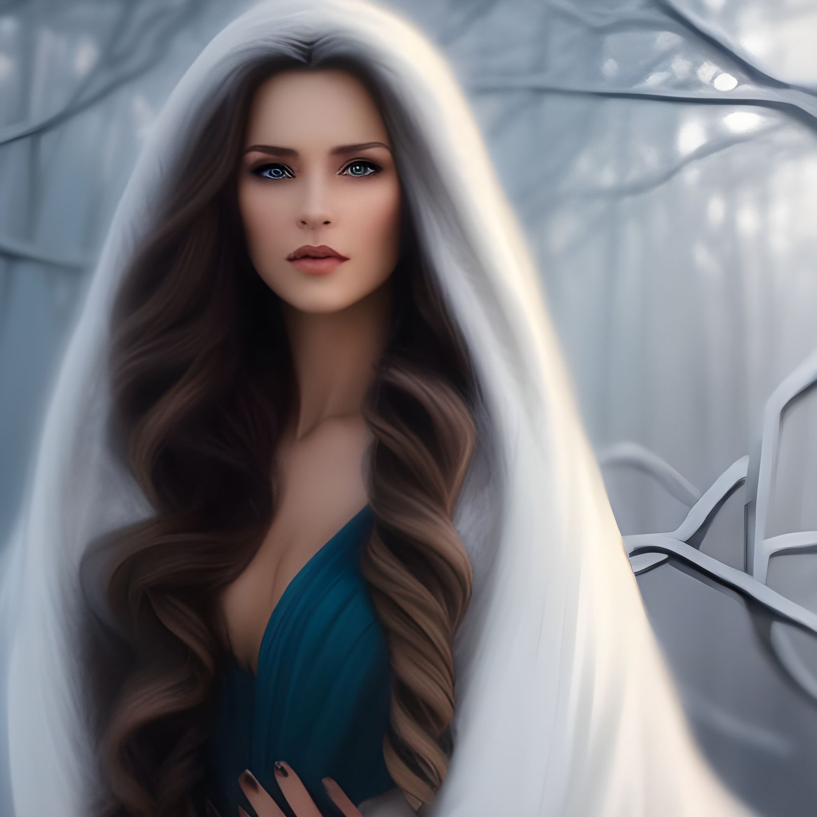 Ethereal Woman Portrait in Hyperdetailed Style