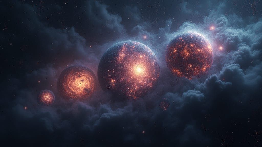 Ethereal Spherical Universes in Cosmic Mist